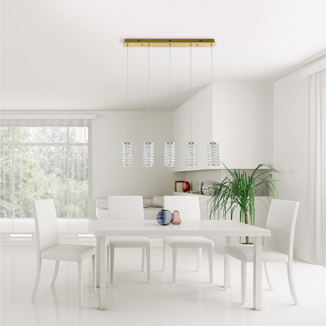 40 Inch Led Pendant In Satin Gold - View 2 - Joshua Marshal