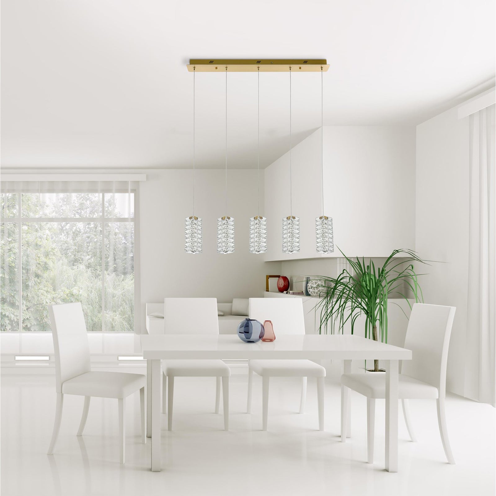 40 Inch Led Pendant In Satin Gold - View 2 - Joshua Marshal