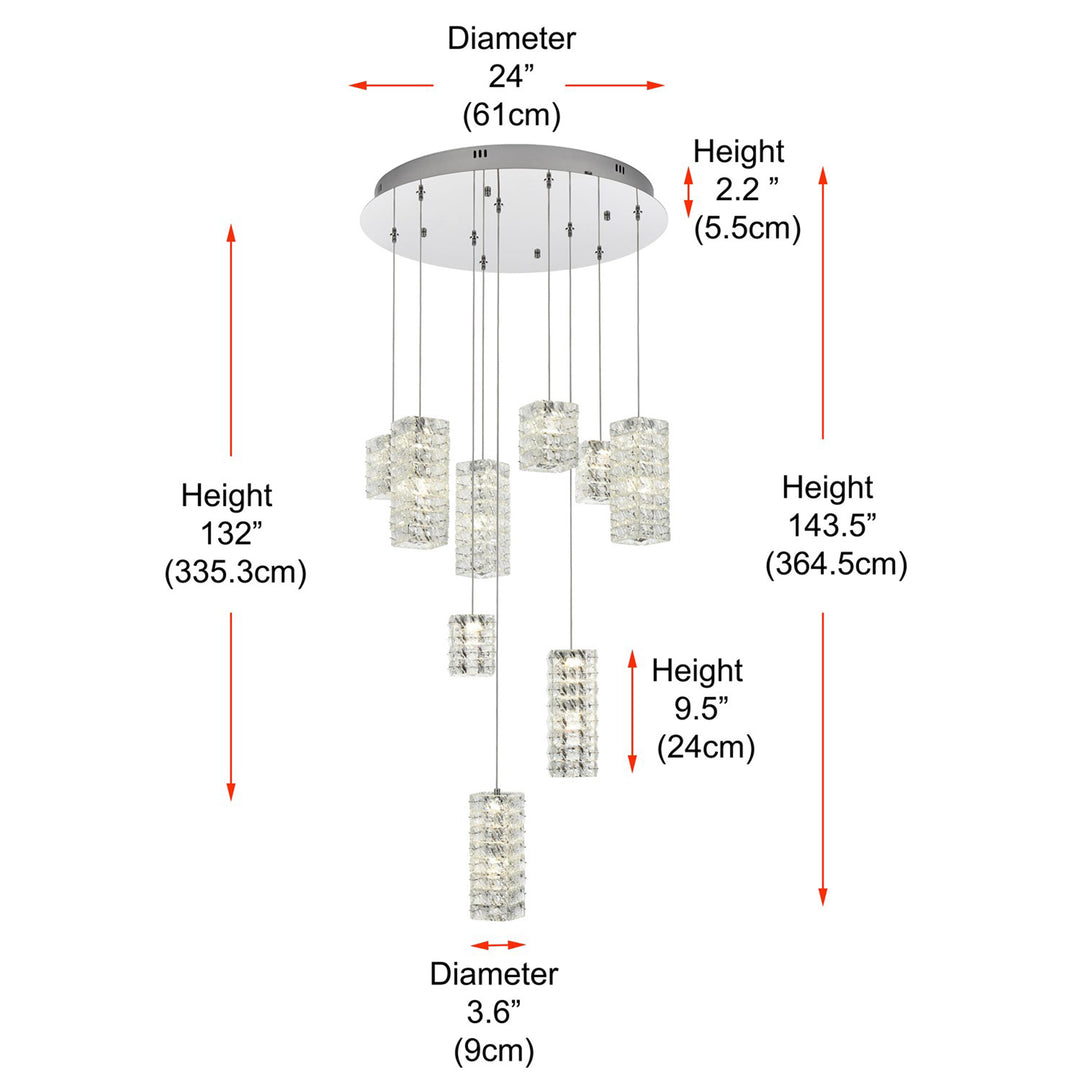 24 Inch Led Pendant In Chrome - View 6 - Joshua Marshal