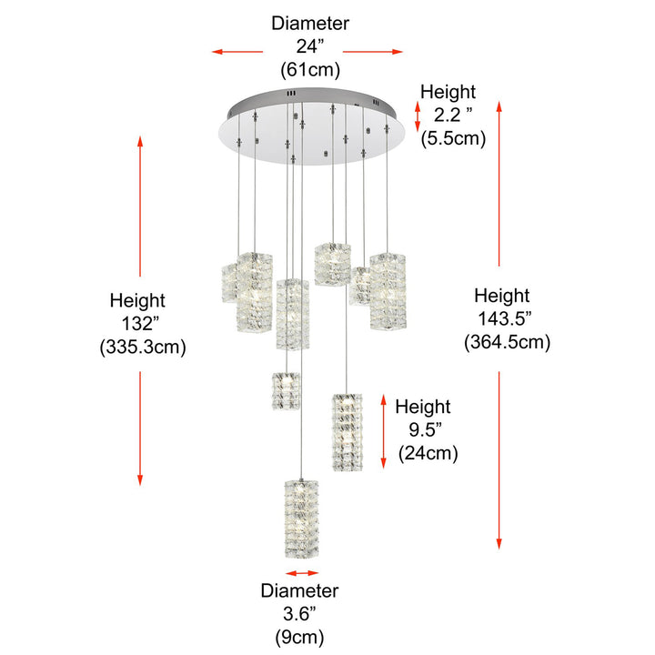 24 Inch Led Pendant In Chrome - View 6 - Joshua Marshal