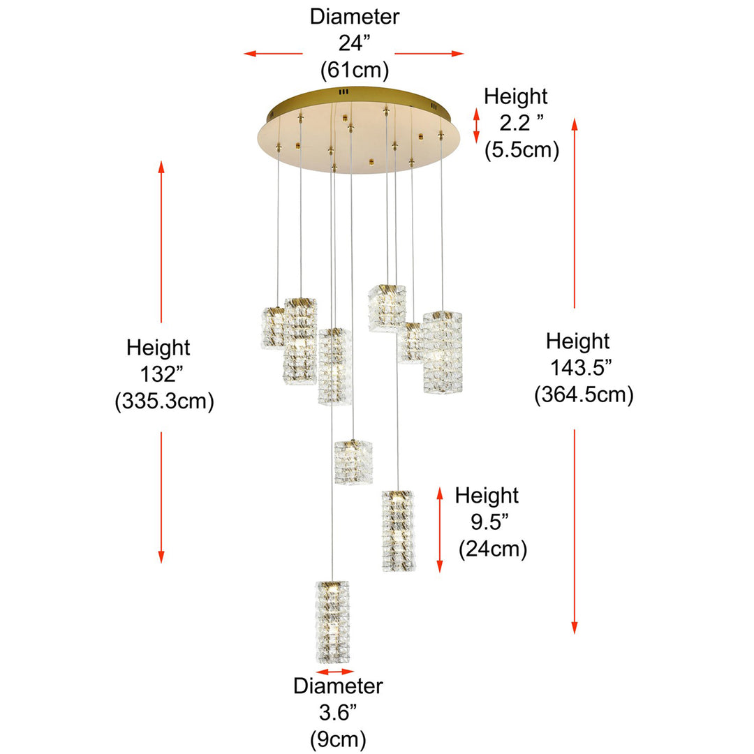 24 Inch Led Pendant In Satin Gold - View 6 - Joshua Marshal