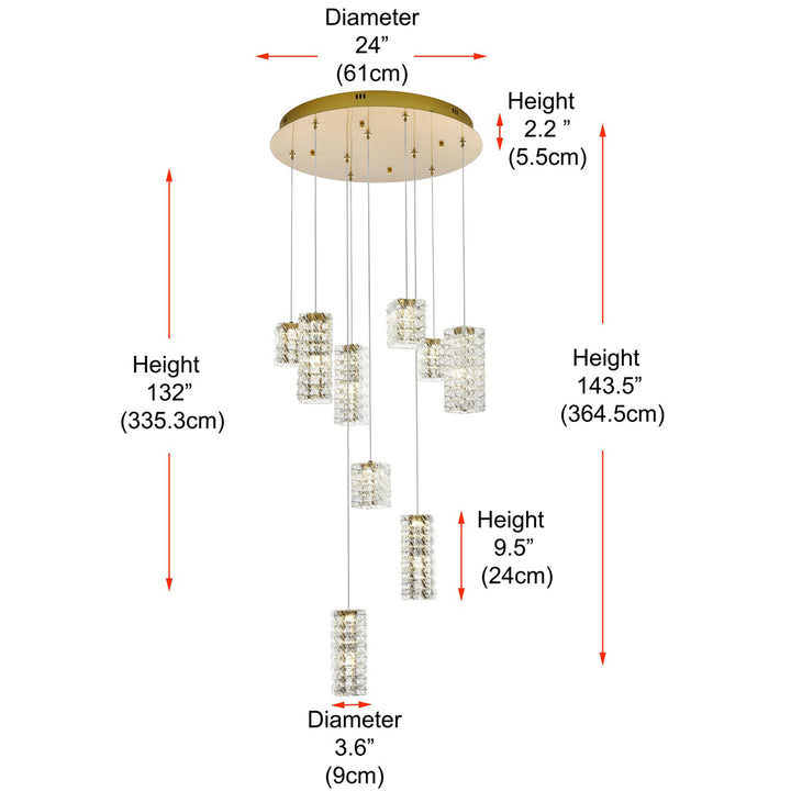 24 Inch Led Pendant In Satin Gold - View 6 - Joshua Marshal