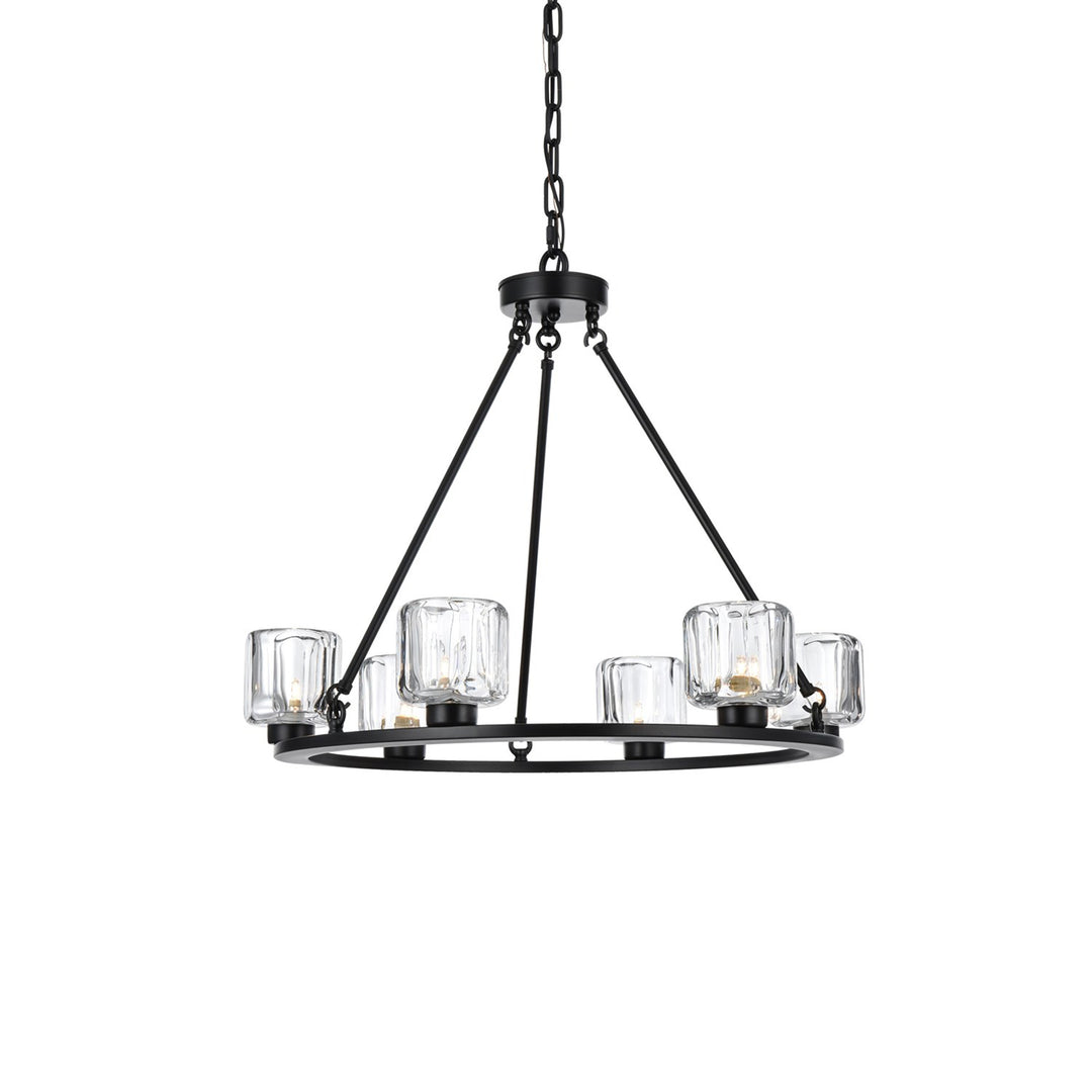 26 Inch Chandelier In Black - View 4 - Joshua Marshal