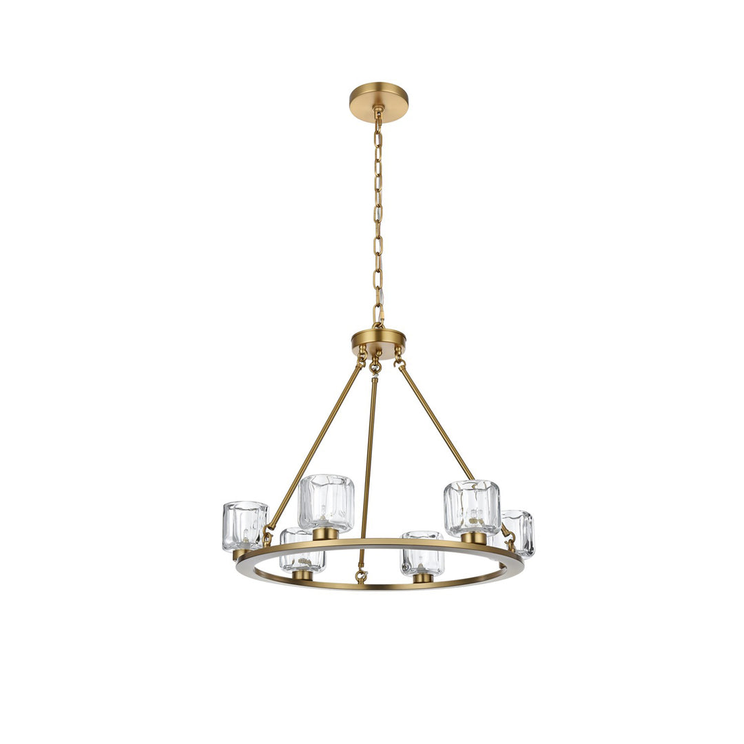 26 Inch Chandelier In Satin Gold - View 3 - Joshua Marshal