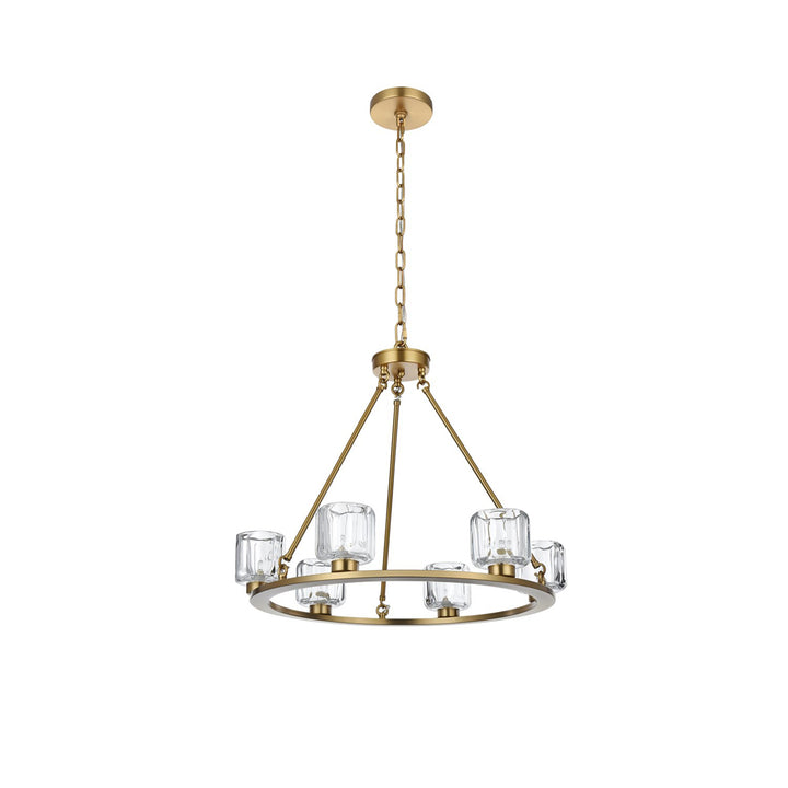 26 Inch Chandelier In Satin Gold - View 3 - Joshua Marshal