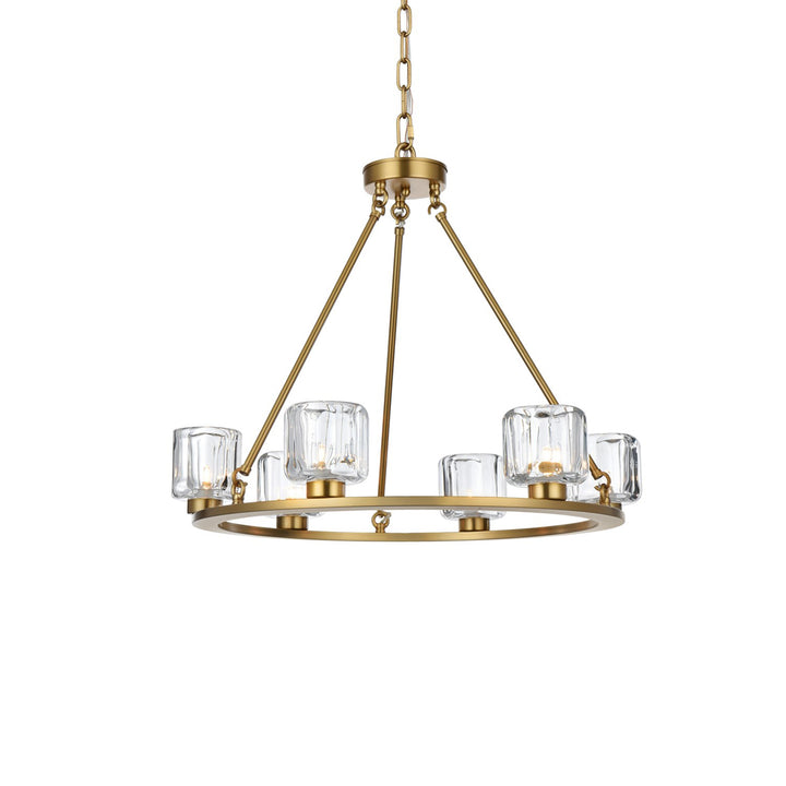 26 Inch Chandelier In Satin Gold - View 4 - Joshua Marshal