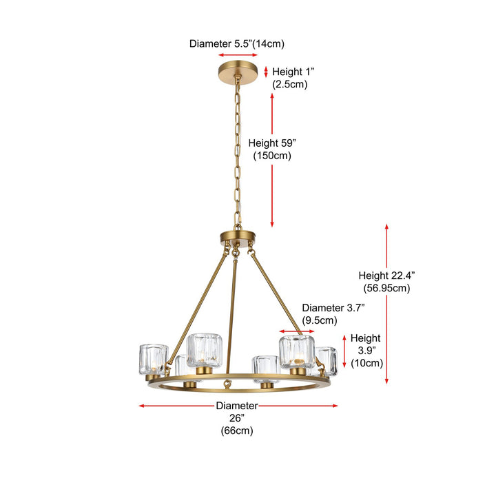 26 Inch Chandelier In Satin Gold - View 6 - Joshua Marshal