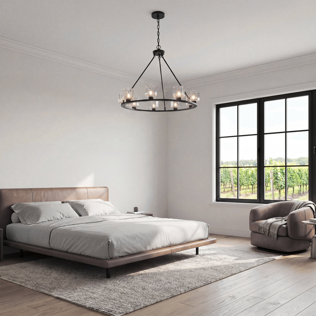 32 Inch Chandelier In Black - View 2 - Joshua Marshal