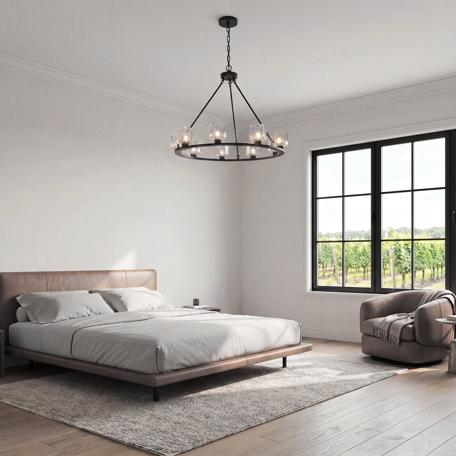 32 Inch Chandelier In Black - View 2 - Joshua Marshal