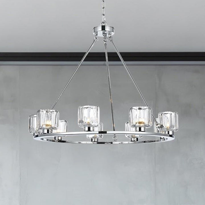 32 Inch Chandelier In Chrome Chrome And Clear Finish - LIGHTING by Joshua Marshal