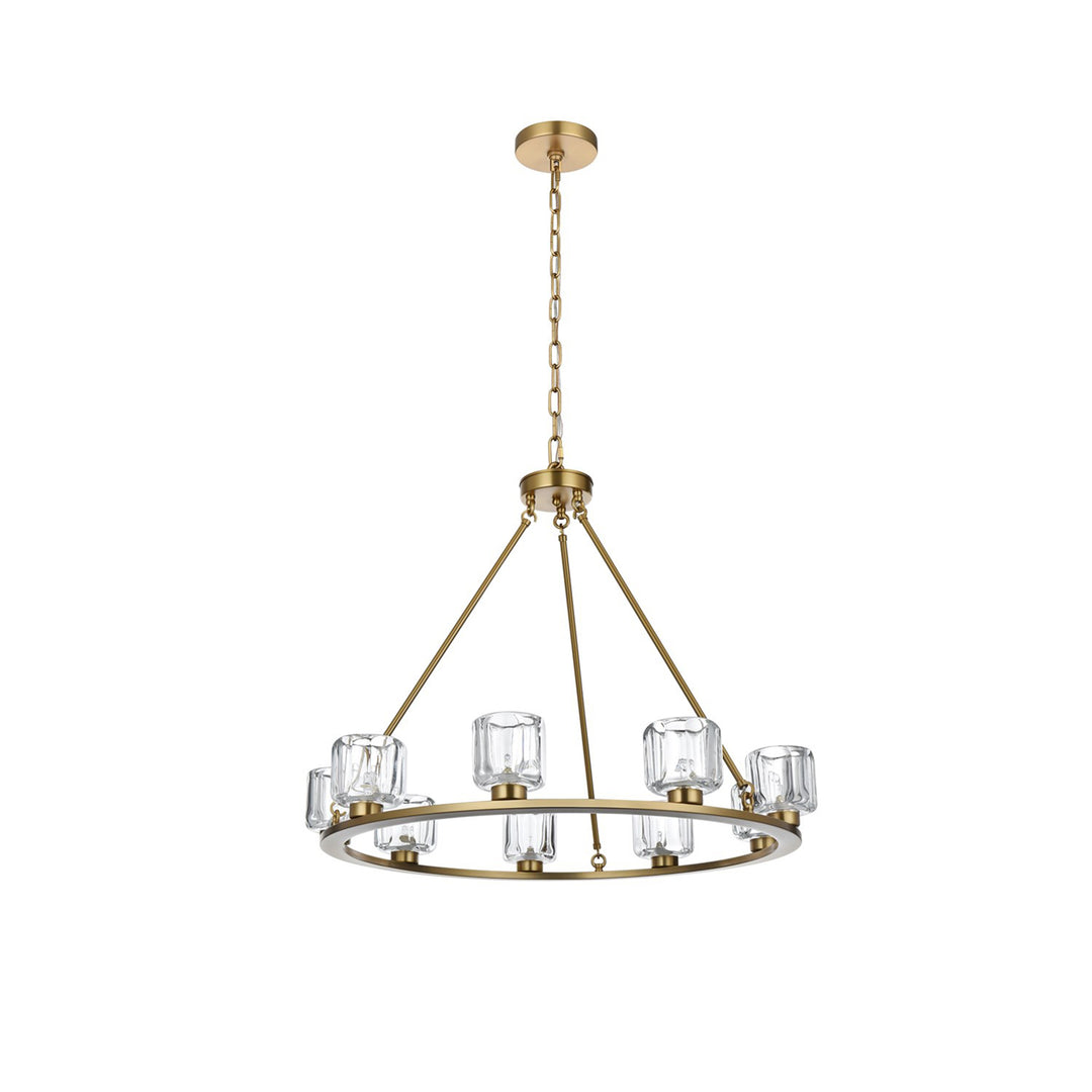 32 Inch Chandelier In Satin Gold - View 4 - Joshua Marshal