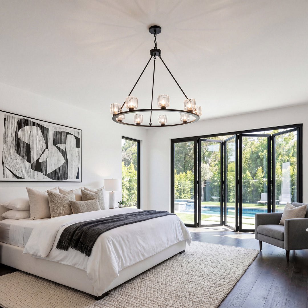 36 Inch Chandelier In Black - View 2 - Joshua Marshal
