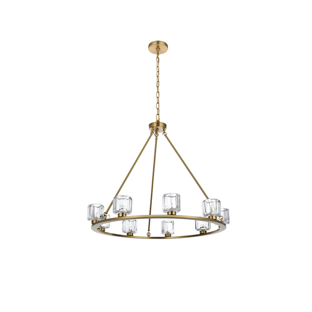 36 Inch Chandelier In Satin Gold - View 3 - Joshua Marshal