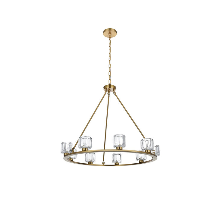 36 Inch Chandelier In Satin Gold - View 3 - Joshua Marshal
