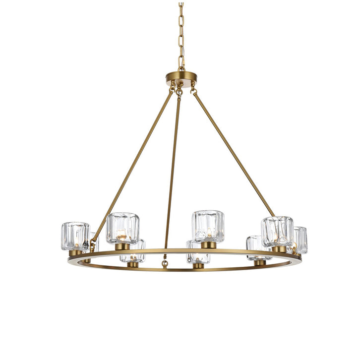 36 Inch Chandelier In Satin Gold - View 4 - Joshua Marshal