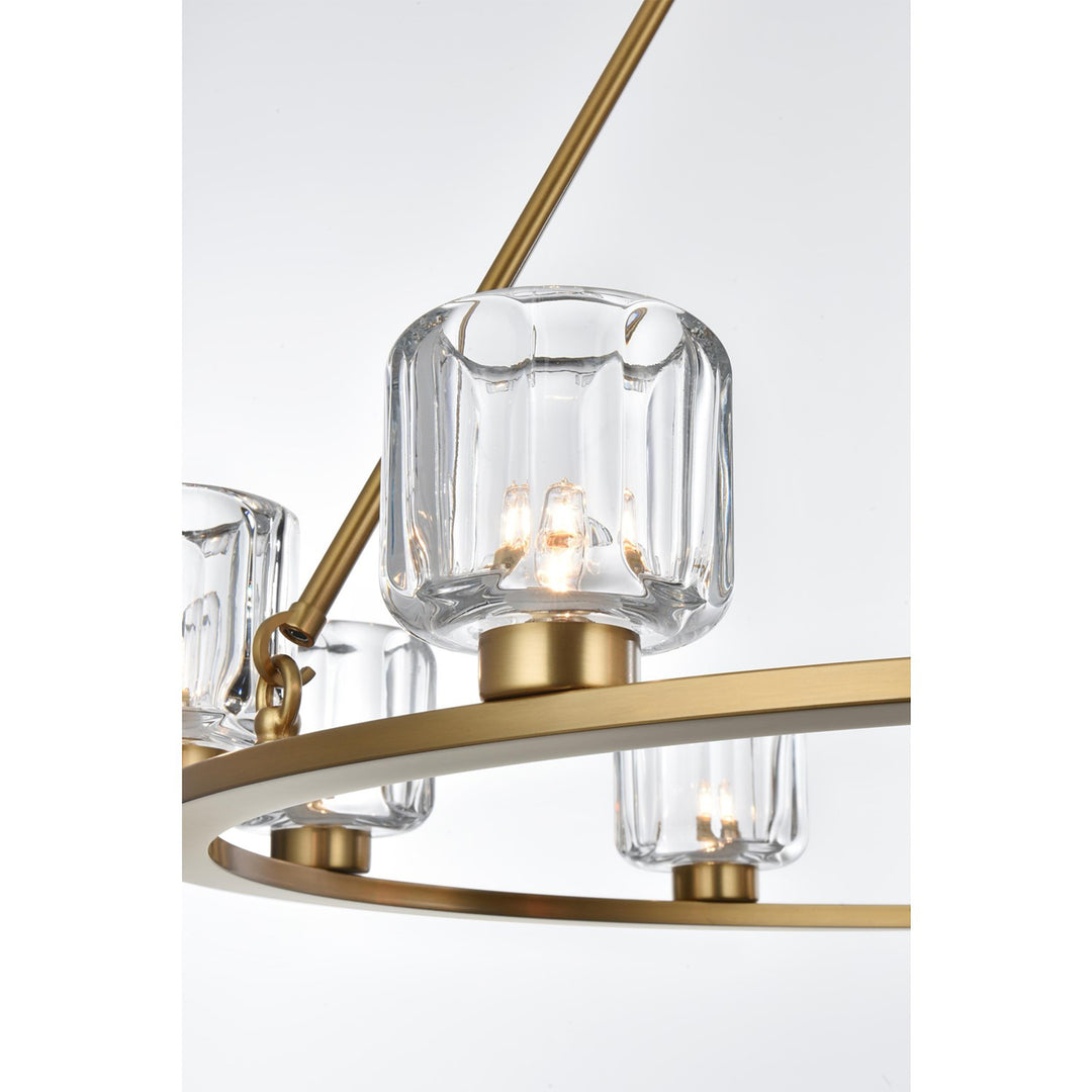 36 Inch Chandelier In Satin Gold - View 5 - Joshua Marshal