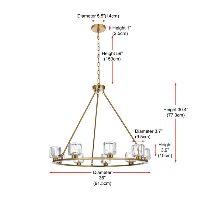 36 Inch Chandelier In Satin Gold - View 6 - Joshua Marshal