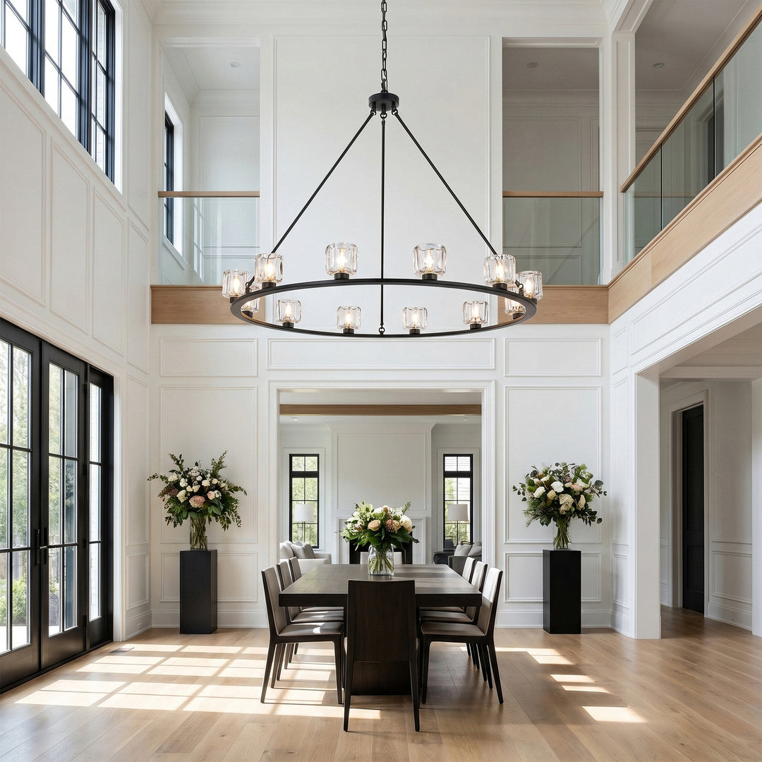 48 Inch Chandelier In Black - View 2 - Joshua Marshal