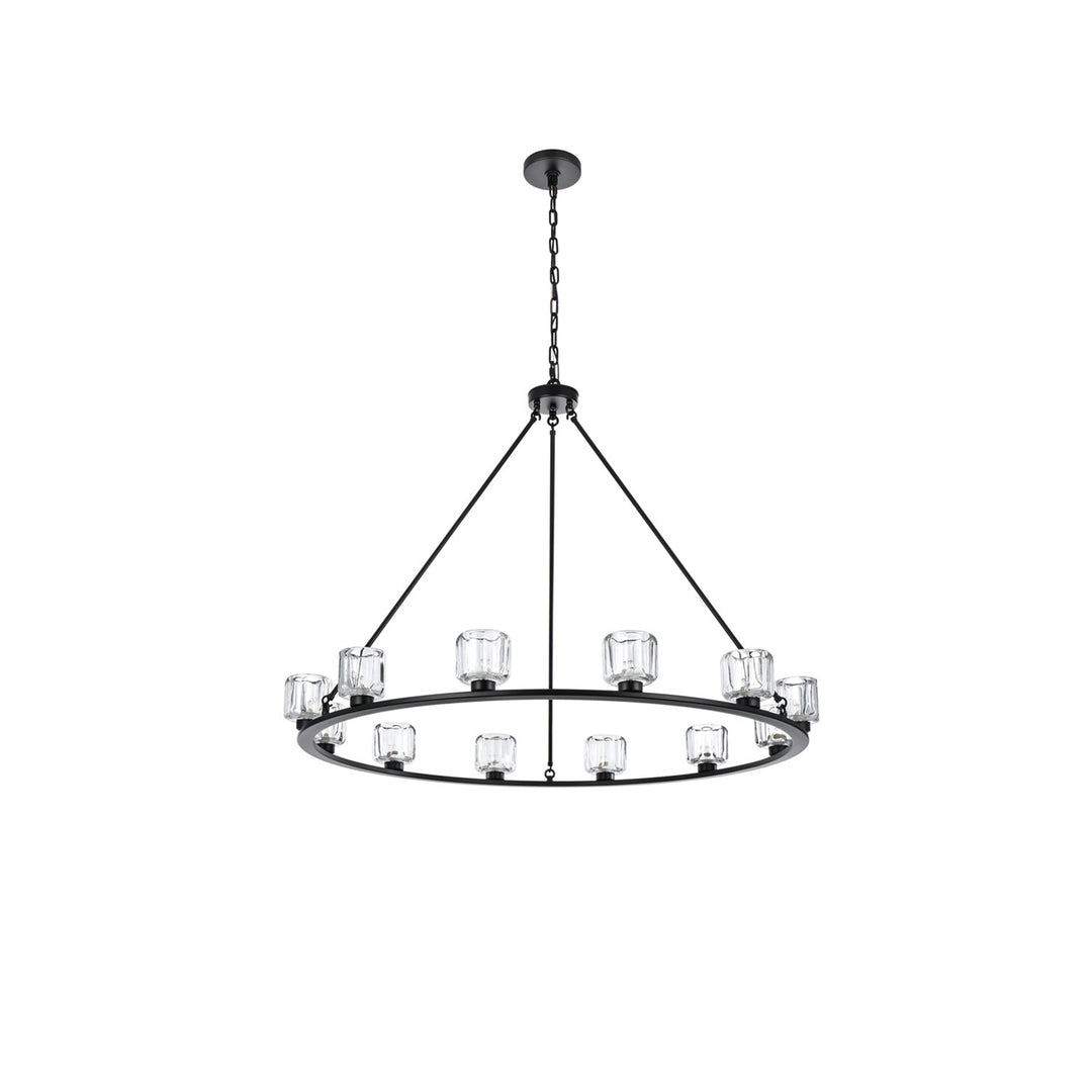 48 Inch Chandelier In Black - View 3 - Joshua Marshal