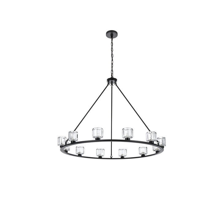 48 Inch Chandelier In Black - View 3 - Joshua Marshal