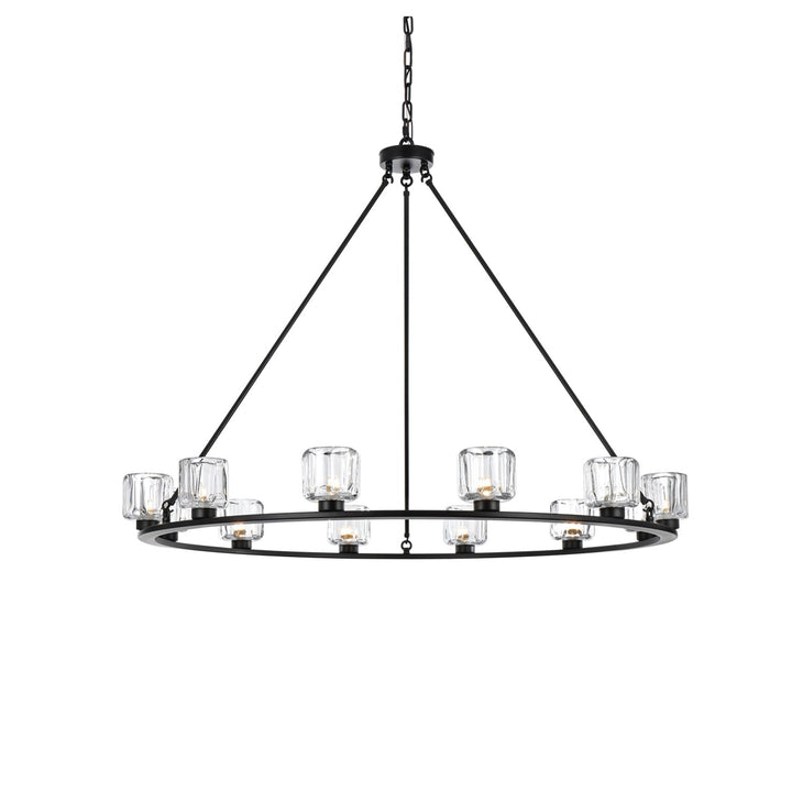 48 Inch Chandelier In Black - View 4 - Joshua Marshal