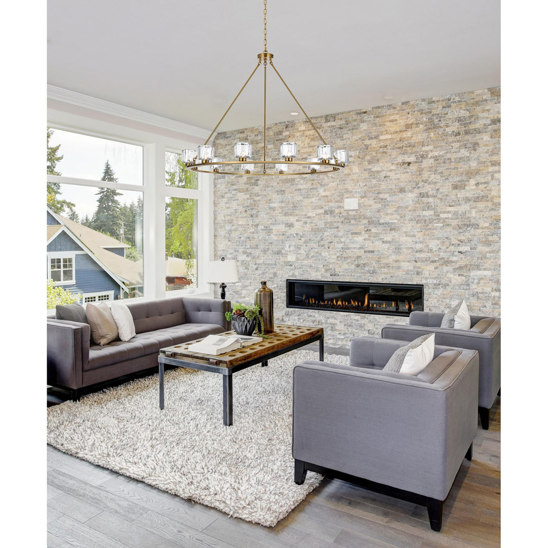 48 Inch Chandelier In Satin Gold - View 2 - Joshua Marshal