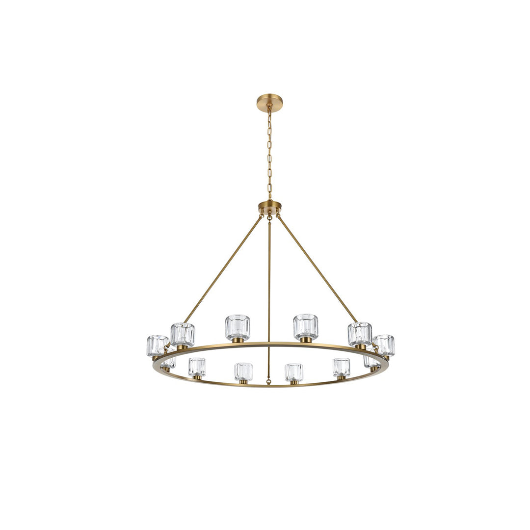 48 Inch Chandelier In Satin Gold - View 3 - Joshua Marshal