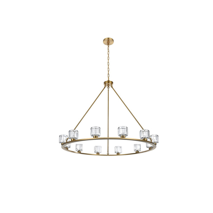 48 Inch Chandelier In Satin Gold - View 3 - Joshua Marshal