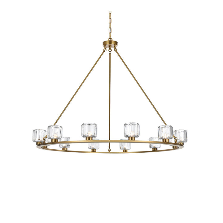 48 Inch Chandelier In Satin Gold - View 4 - Joshua Marshal