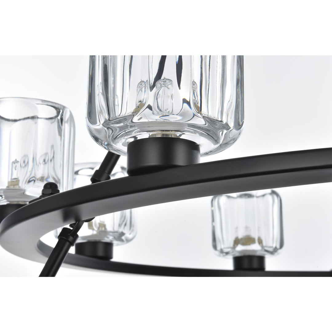 48 Inch Two-Tier Chandelier In Black - View 5 - Joshua Marshal