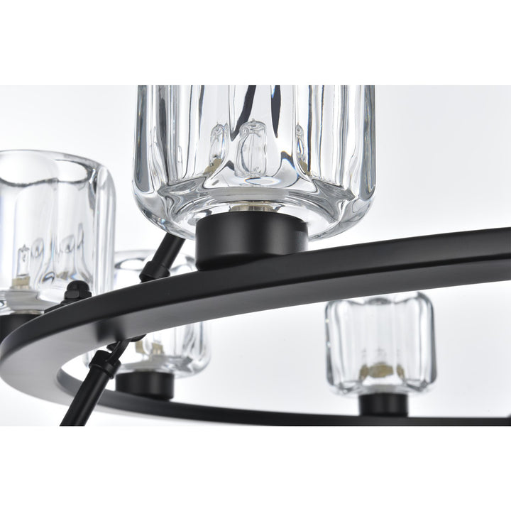 48 Inch Two-Tier Chandelier In Black - View 5 - Joshua Marshal