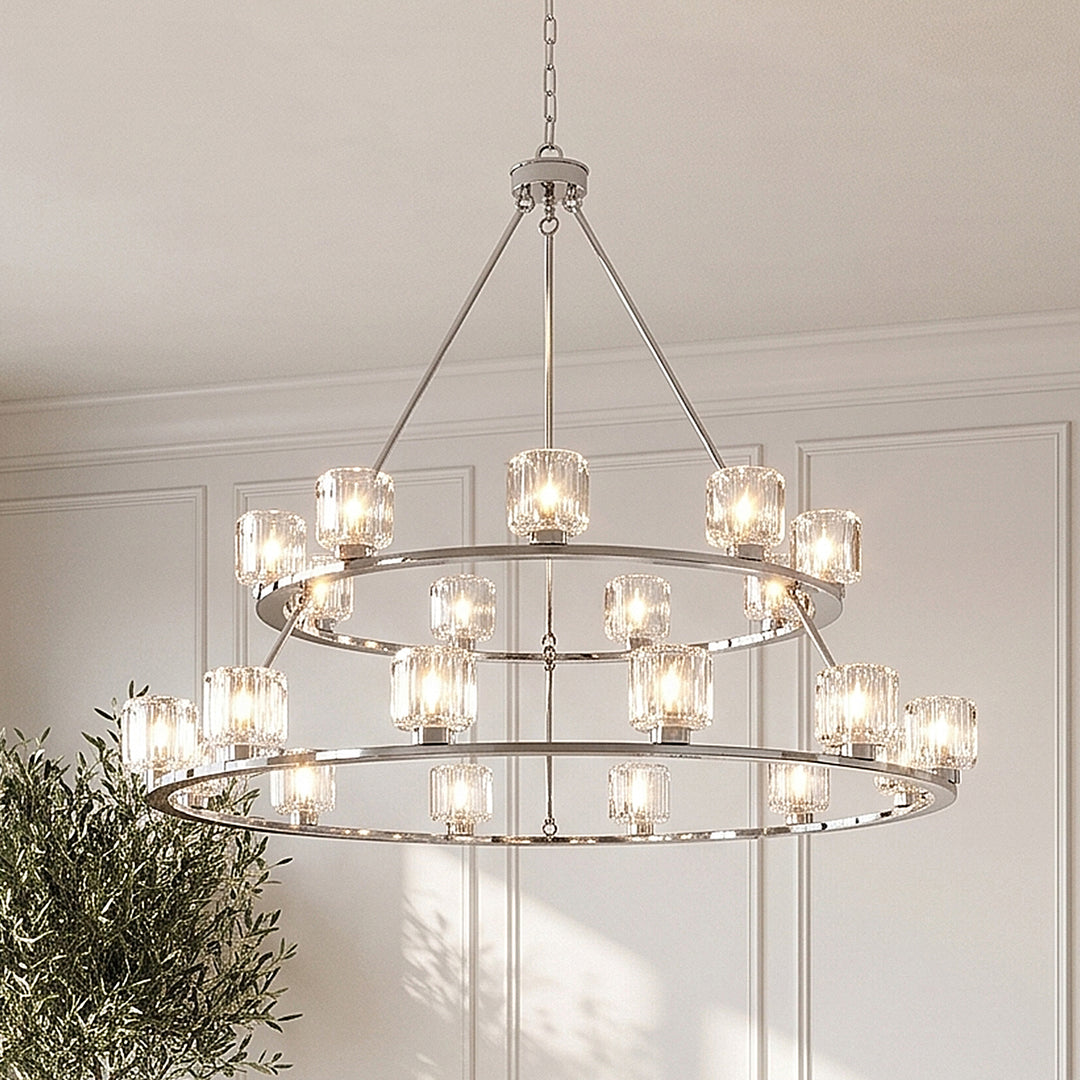 48 Inch Two-Tier Chandelier In Chrome