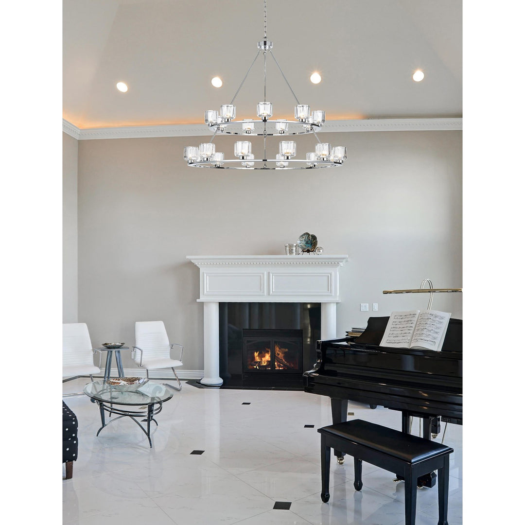 48 Inch Two-Tier Chandelier In Chrome - View 2 - Joshua Marshal