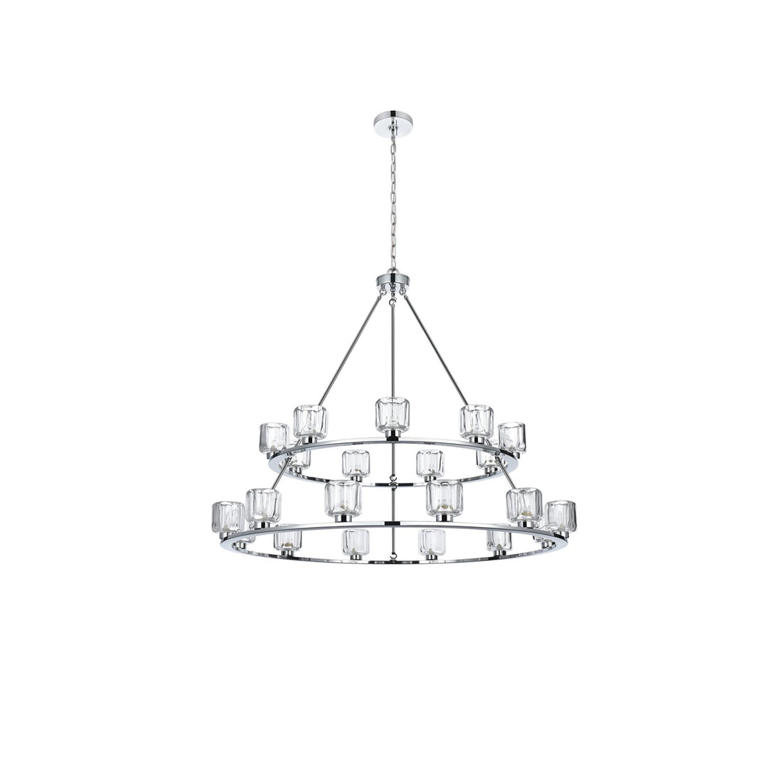 48 Inch Two-Tier Chandelier In Chrome - View 3 - Joshua Marshal