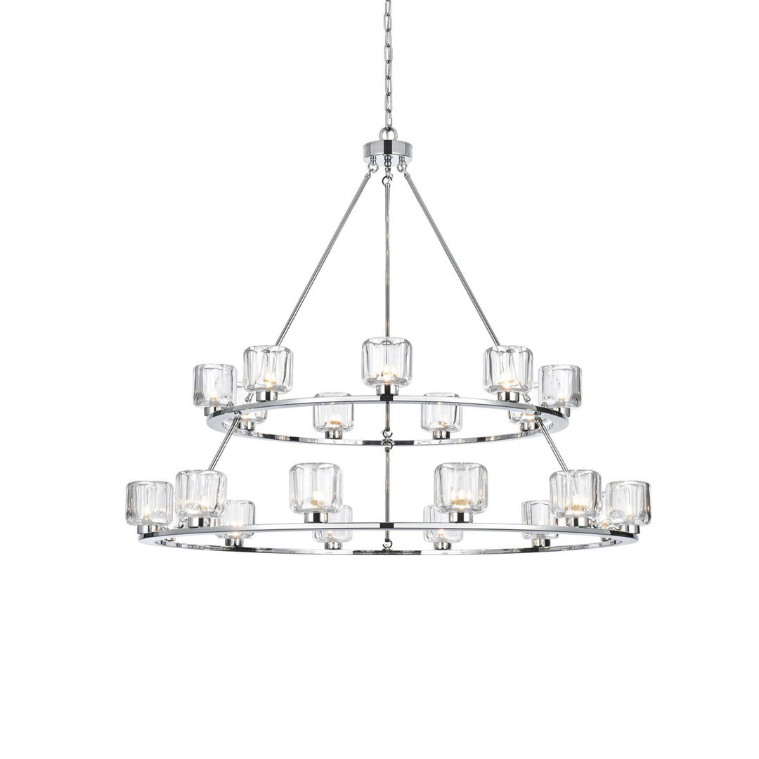 48 Inch Two-Tier Chandelier In Chrome - View 4 - Joshua Marshal