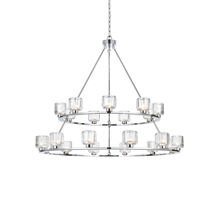 48 Inch Two-Tier Chandelier In Chrome - View 4 - Joshua Marshal