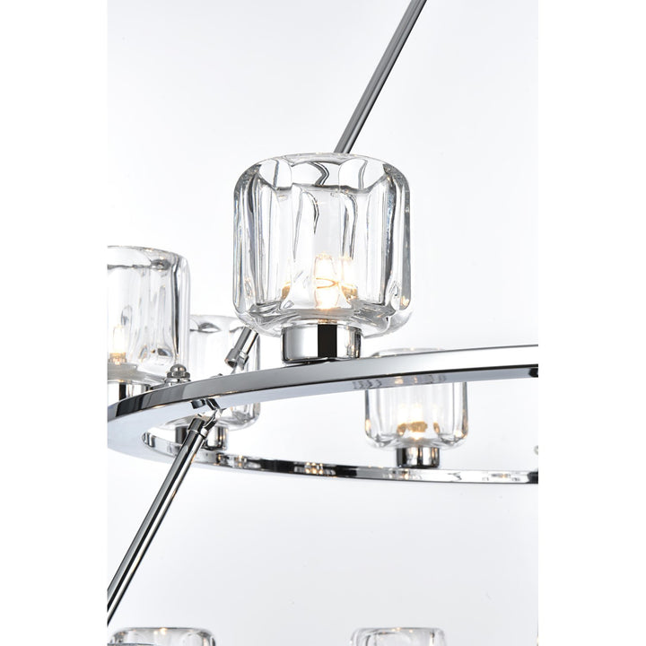 48 Inch Two-Tier Chandelier In Chrome - View 5 - Joshua Marshal
