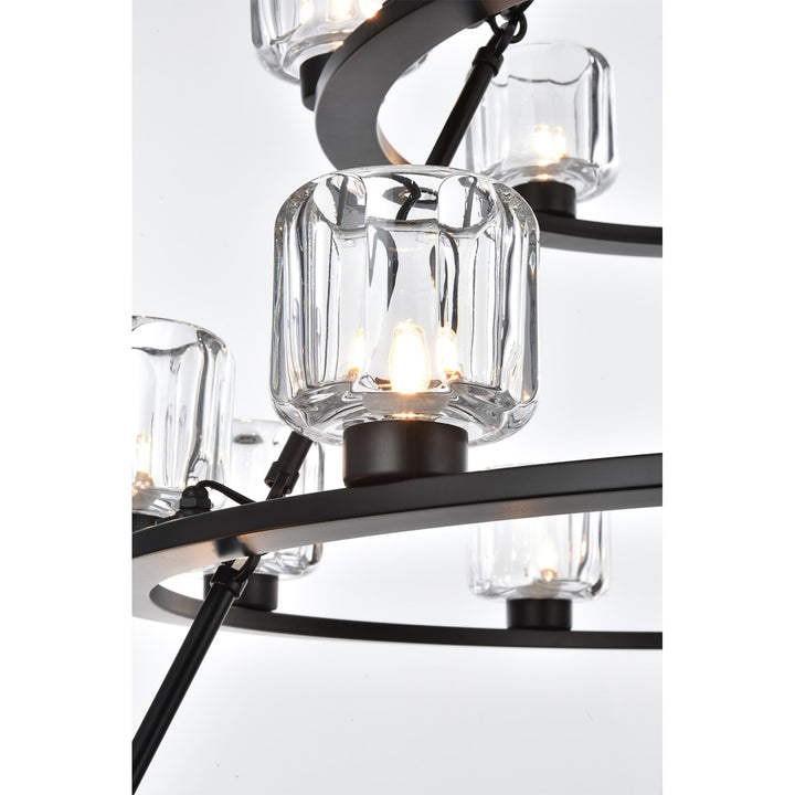 48 Inch Three-Tier Chandelier In Black - View 5 - Joshua Marshal