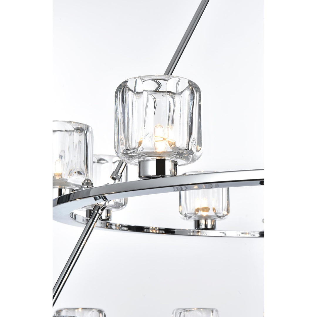 48 Inch Three-Tier Chandelier In Chrome - View 5 - Joshua Marshal