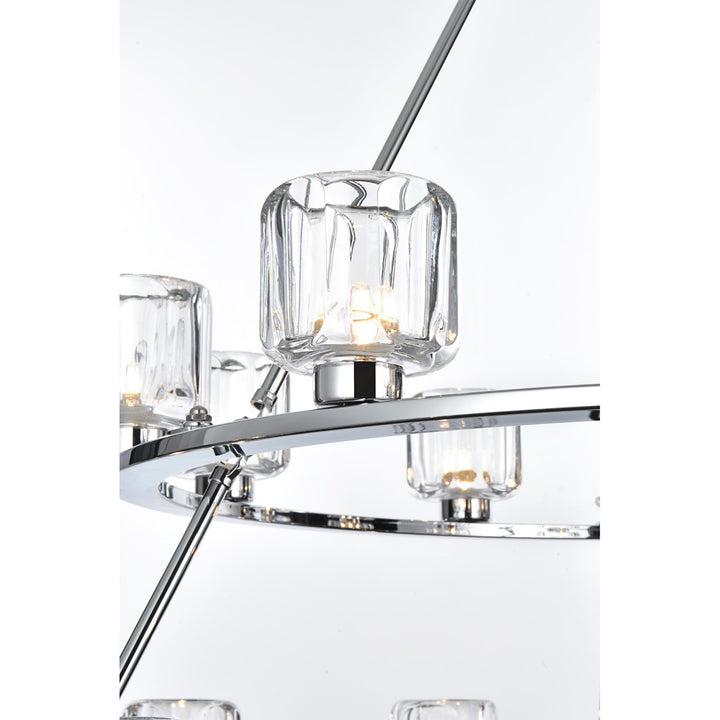48 Inch Three-Tier Chandelier In Chrome - View 5 - Joshua Marshal