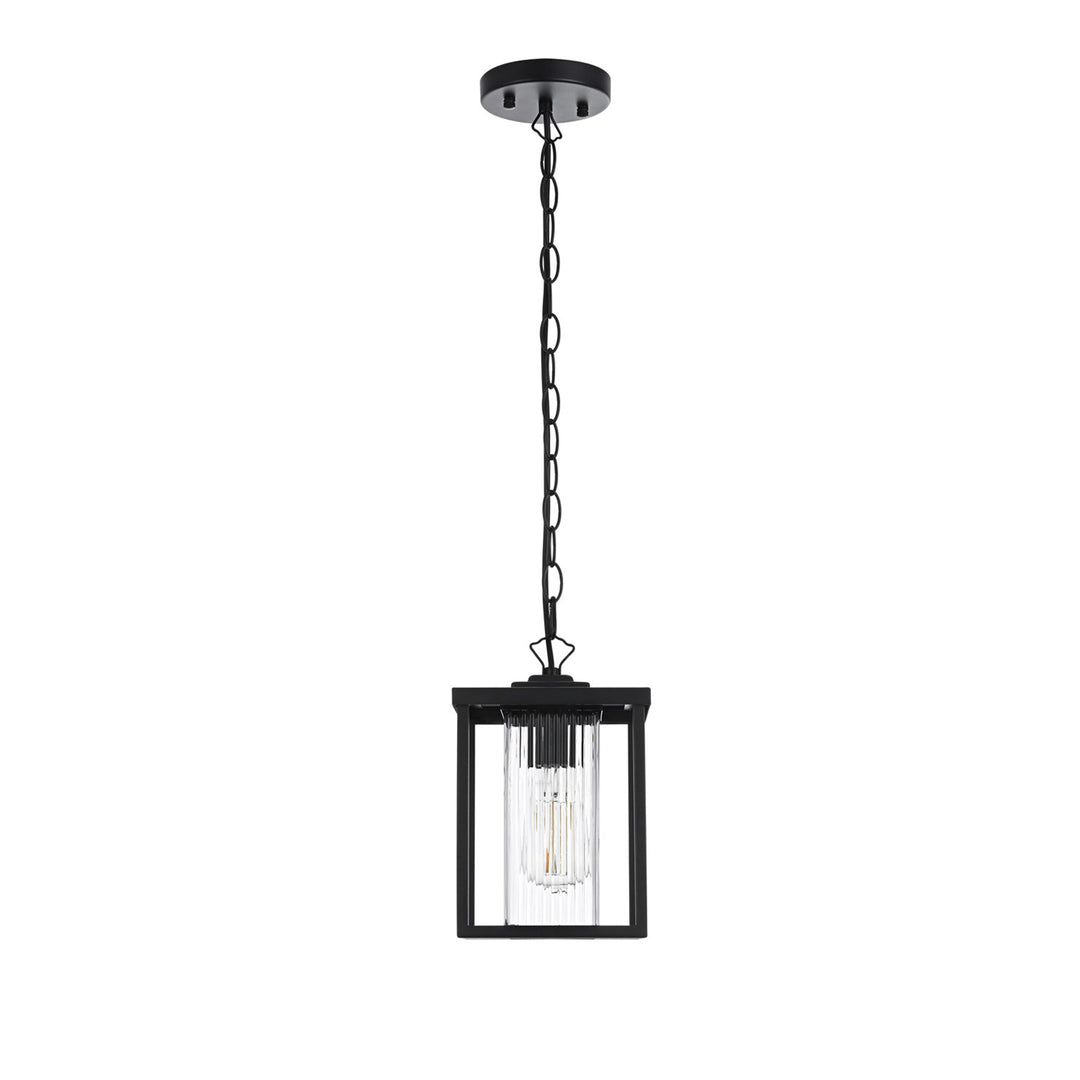 7 Inch Outdoor Pendant In Black 7 Inch Outdoor Pendant In Black Black Finish - LIGHTING by Joshua Marshal