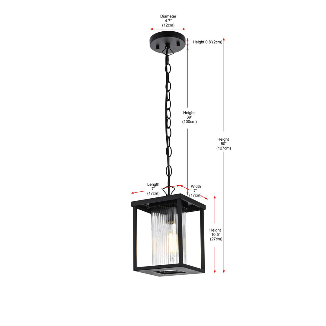 7 Inch Outdoor Pendant In Black 7 Inch Outdoor Pendant In Black - View 6 - Joshua Marshal