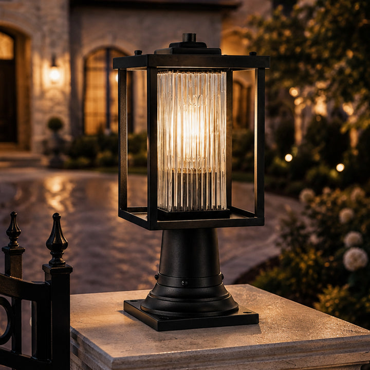 7 Inch Outdoor Post Light In Black Black Finish - LIGHTING by Joshua Marshal