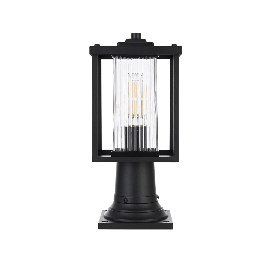 7 Inch Outdoor Post Light In Black - View 3 - Joshua Marshal