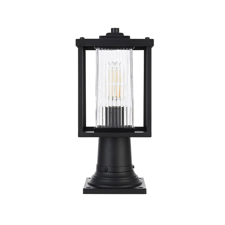 7 Inch Outdoor Post Light In Black - View 3 - Joshua Marshal