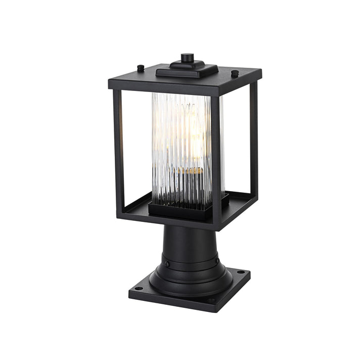 7 Inch Outdoor Post Light In Black - View 4 - Joshua Marshal
