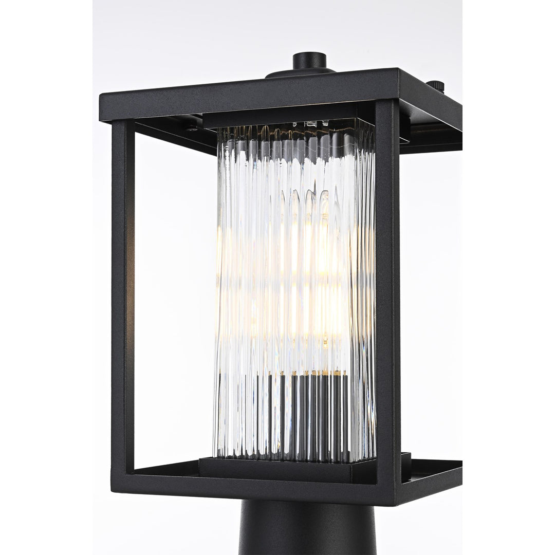 7 Inch Outdoor Post Light In Black - View 5 - Joshua Marshal