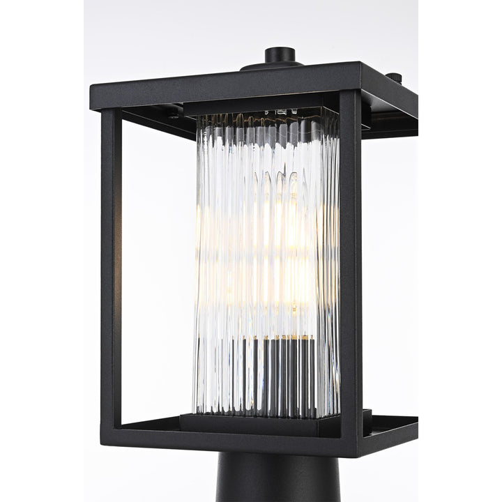 7 Inch Outdoor Post Light In Black - View 5 - Joshua Marshal