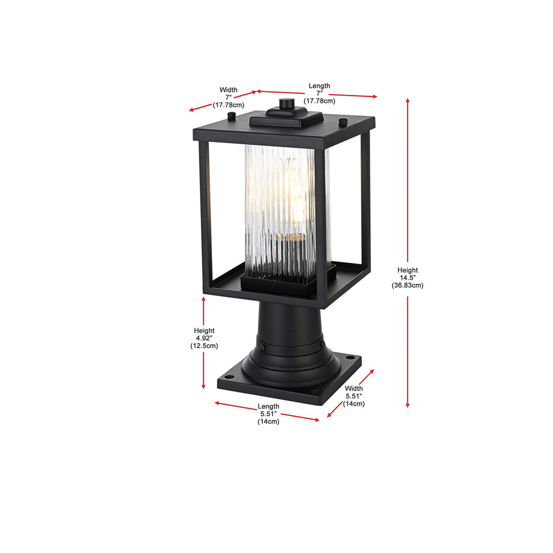 7 Inch Outdoor Post Light In Black - View 6 - Joshua Marshal