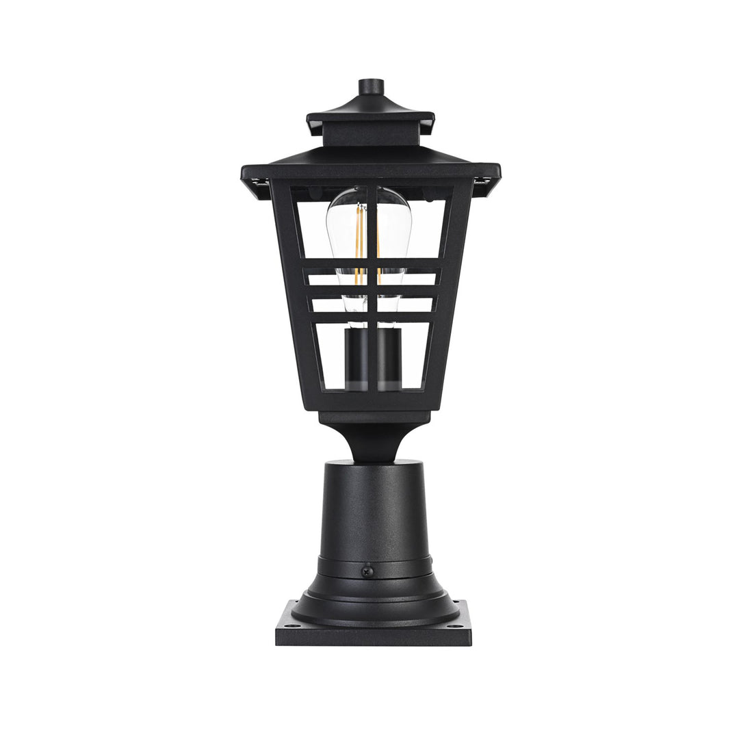 7 Inch Outdoor Post Light In Black - View 3 - Joshua Marshal
